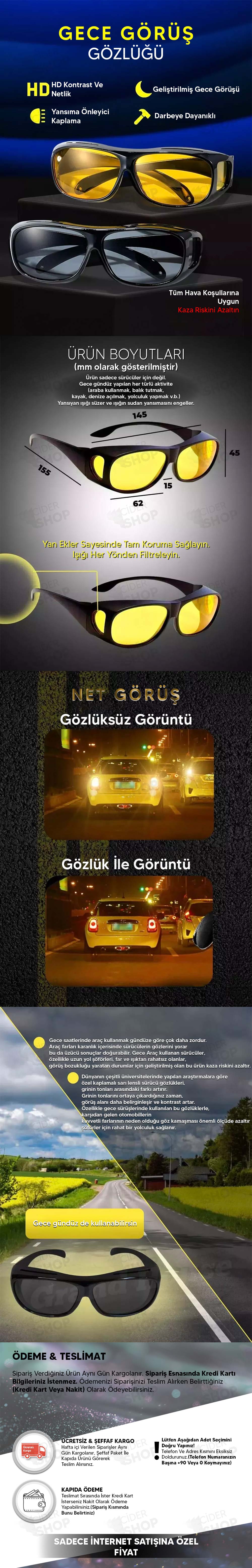 Gece Sürüş Gözlüğü